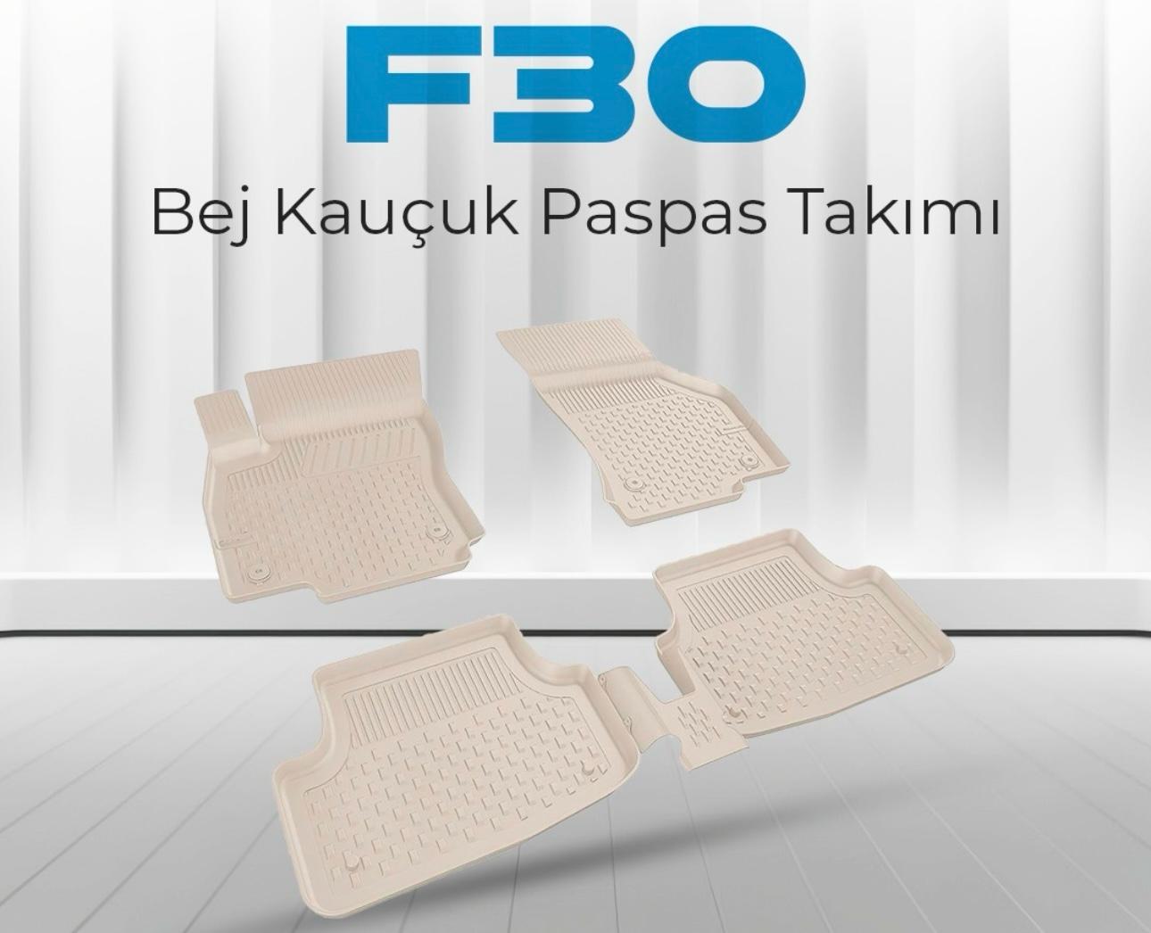 F30 Bej Kauçuk Paspas Takımı